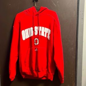 Red ADIDAS Ohio State pullover hoodie large